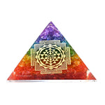 7 Chakra Onyx Orgone Pyramid (Shriyantra)