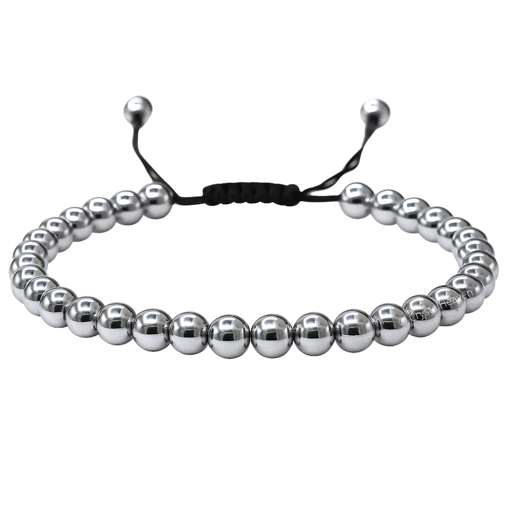 Silver Hematite Anklet