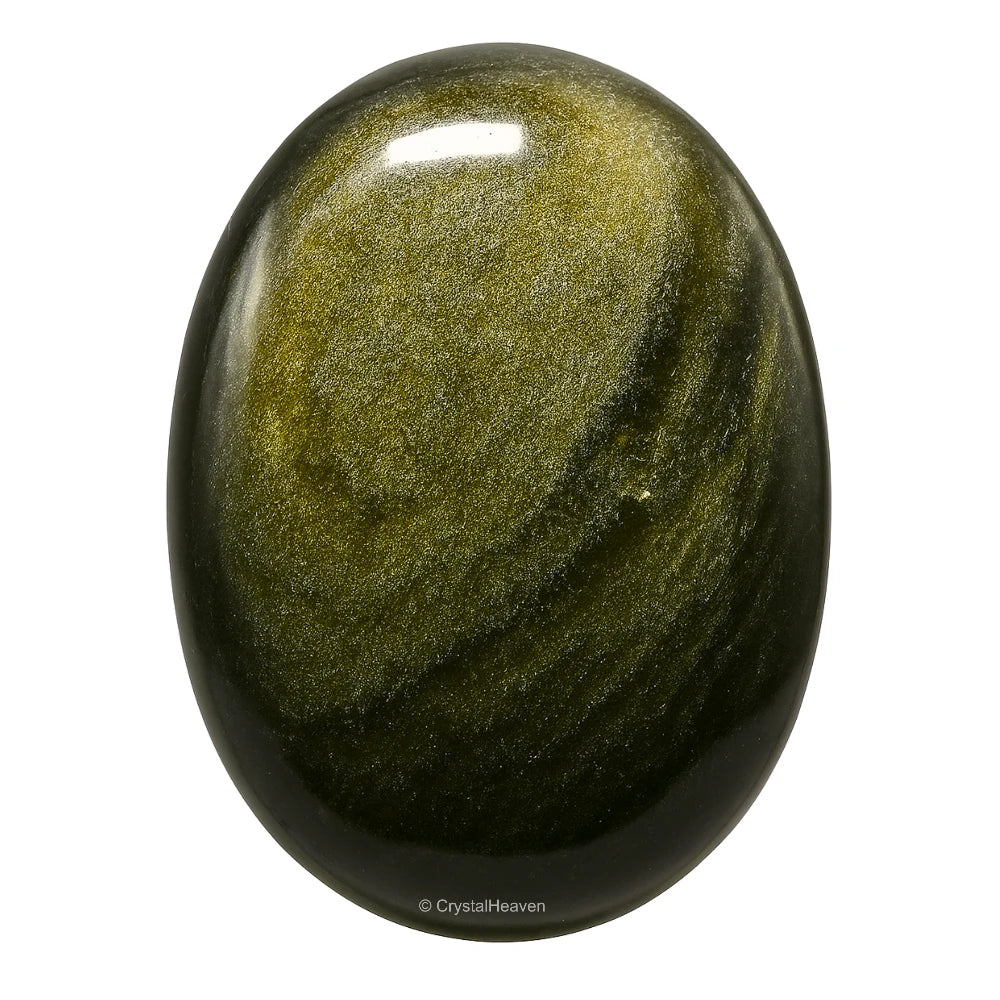 Golden Sheen Obsidian Palm Stone