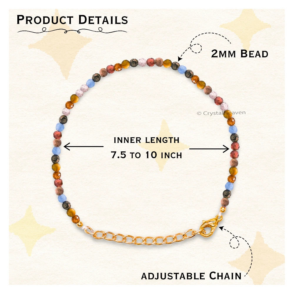 Mix Disco Bracelets - 2mm Faceted Beads (Gold)
