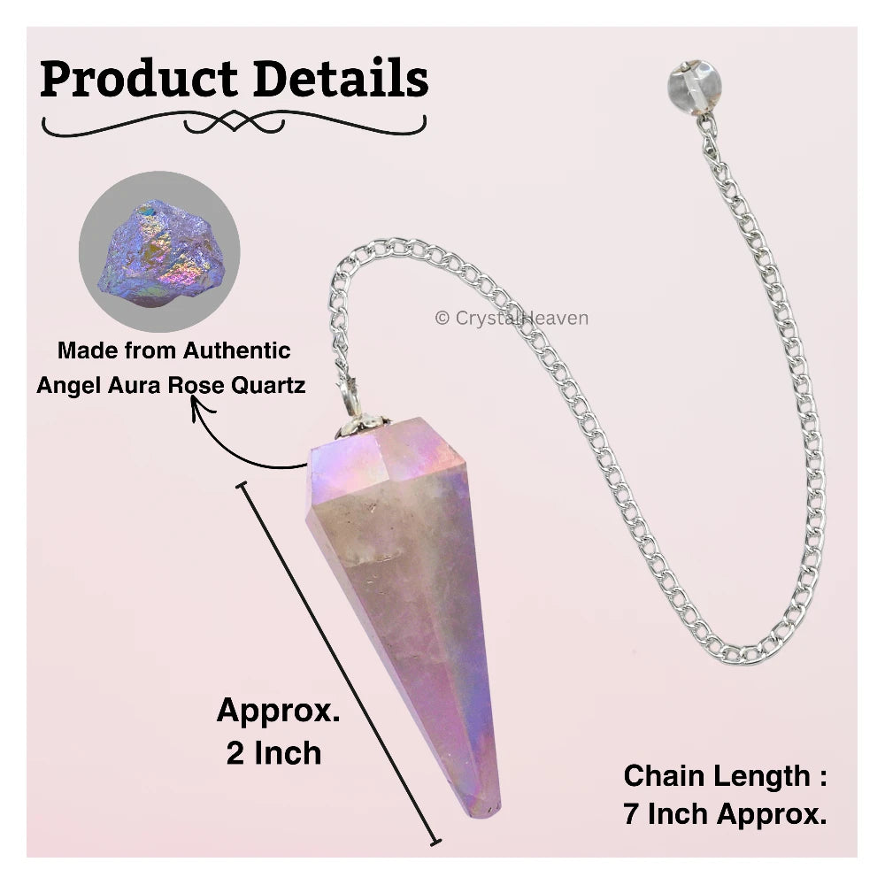 Angel Aura Rose Quartz Pendulum