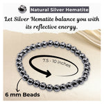 Silver Hematite Healing Crystal Bracelets - 6mm Beads