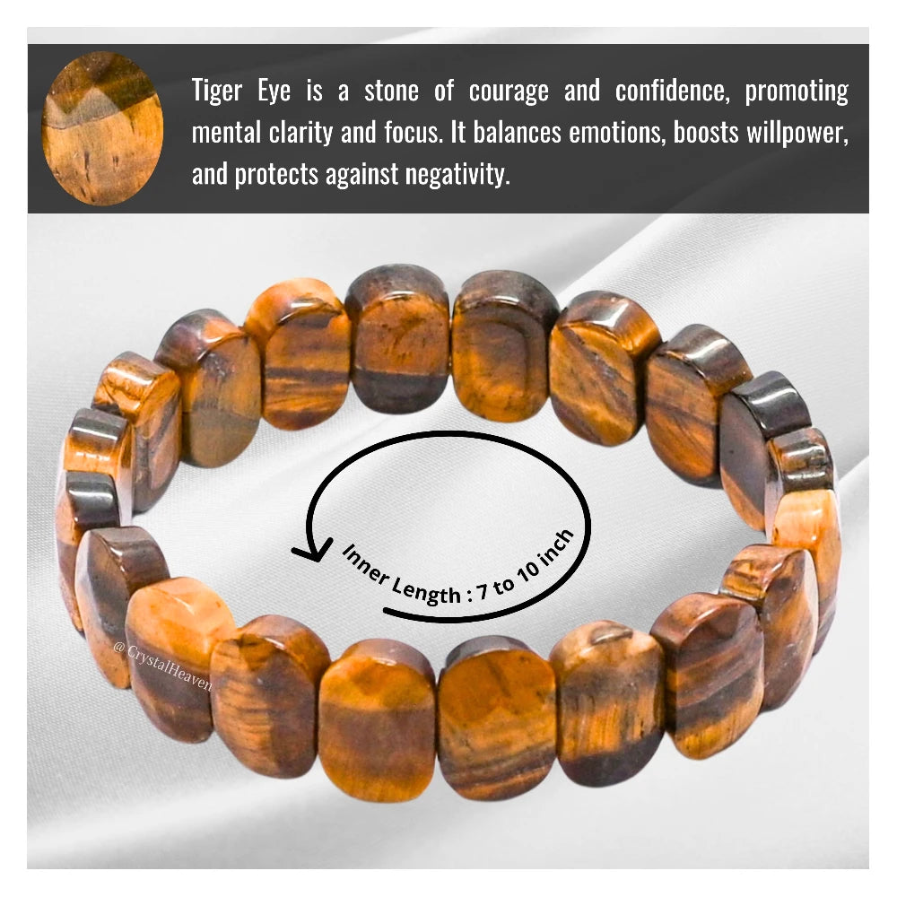 Tiger Eye Faceted Beads Bracelet - Oval Stone