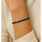 Lapis Lazuli Bracelets - 2mm Faceted Beads (Gold)