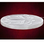 Selenite Charging Plate with Lotus Flower (4 Inch)
