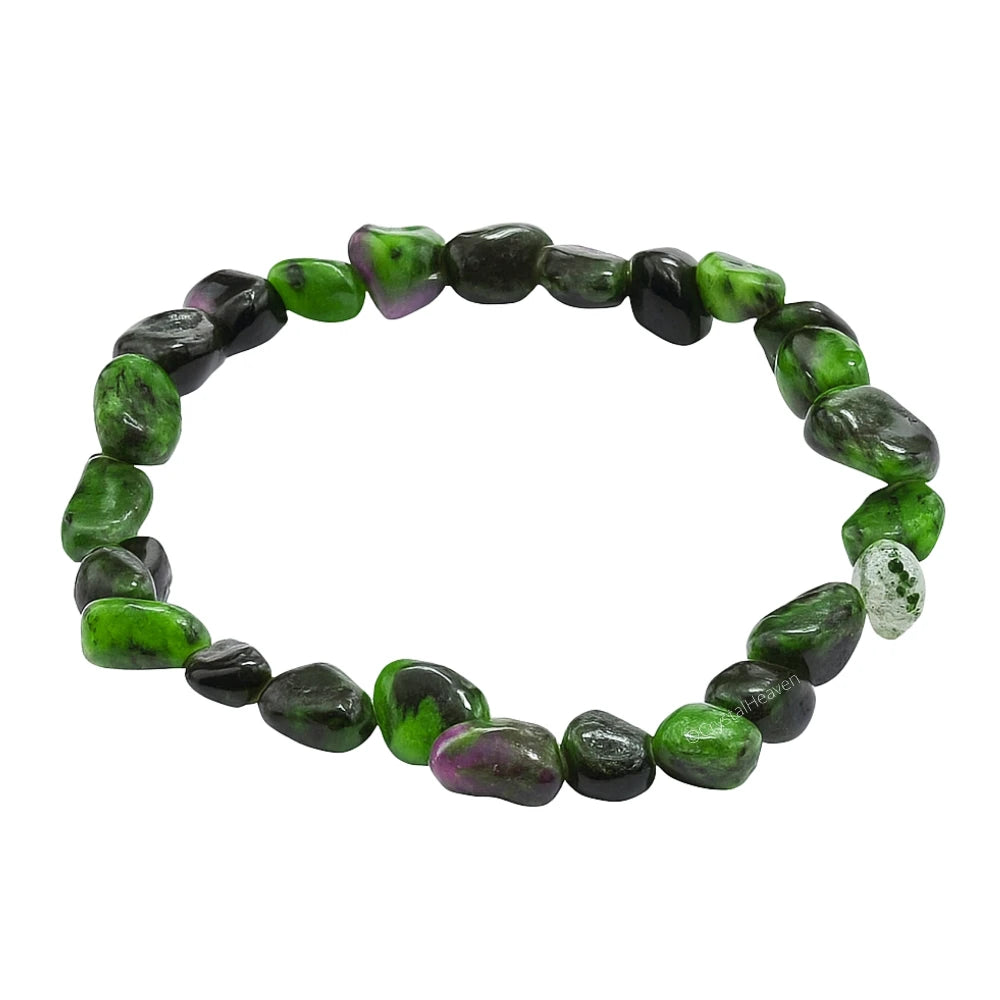 Ruby Zoisite Tumbled Bracelet (Elastic)