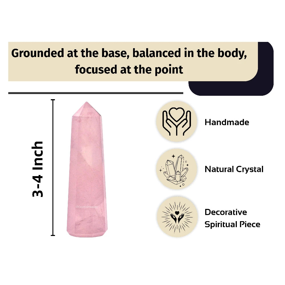 Rose Quartz Tower (3" to 4" inch)