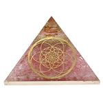 Rose Quartz Orgone Pyramid (Seed Of Life)