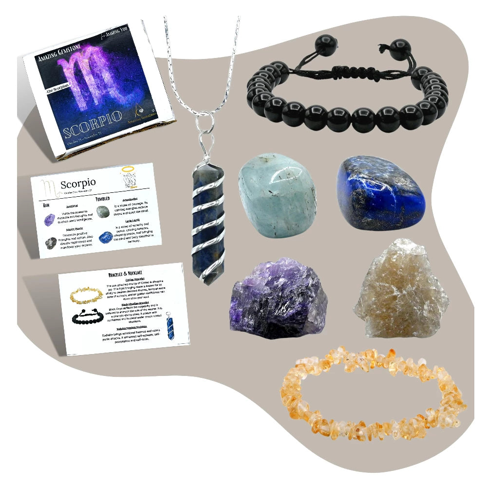 Scorpio Healing Crystals and Stones Premium Set