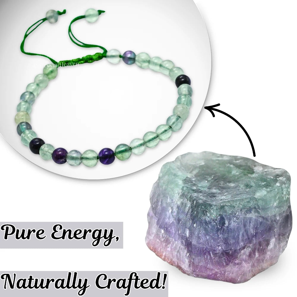 Multi Fluorite Healing Crystal Bracelets - 6mm Beads (Adjustable)
