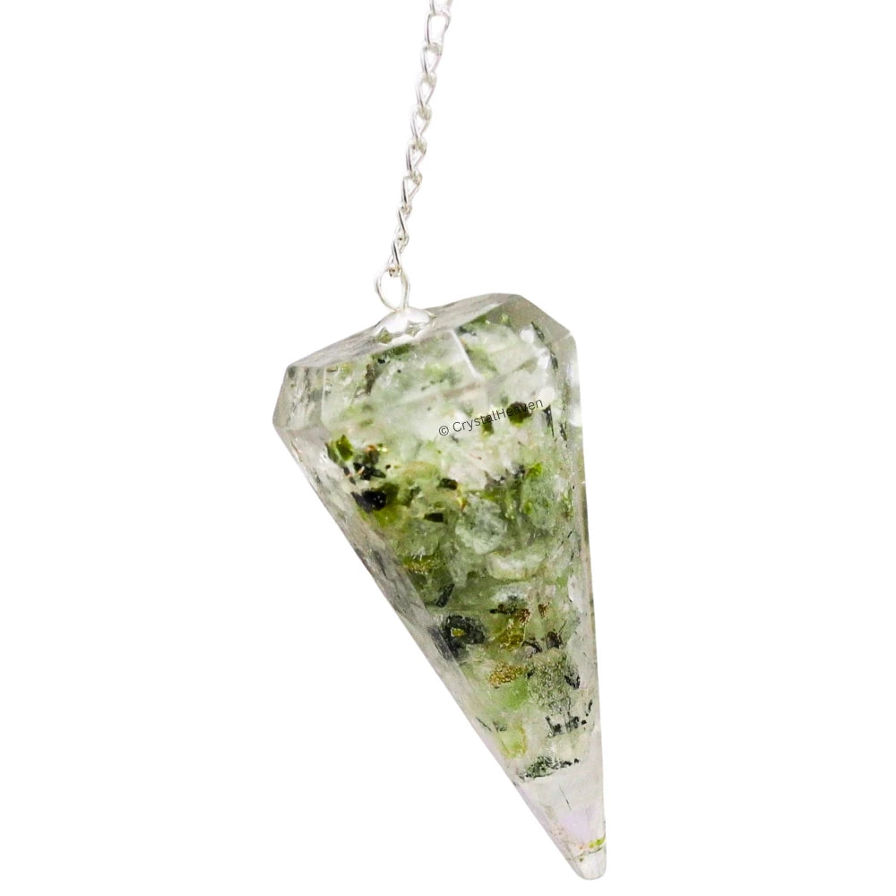 Prehnite Crystal Orgone Pendulum