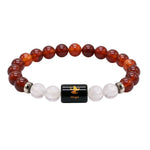 Virgo Bracelet (कन्या राशि) - Carnelian & Milky Quartz
