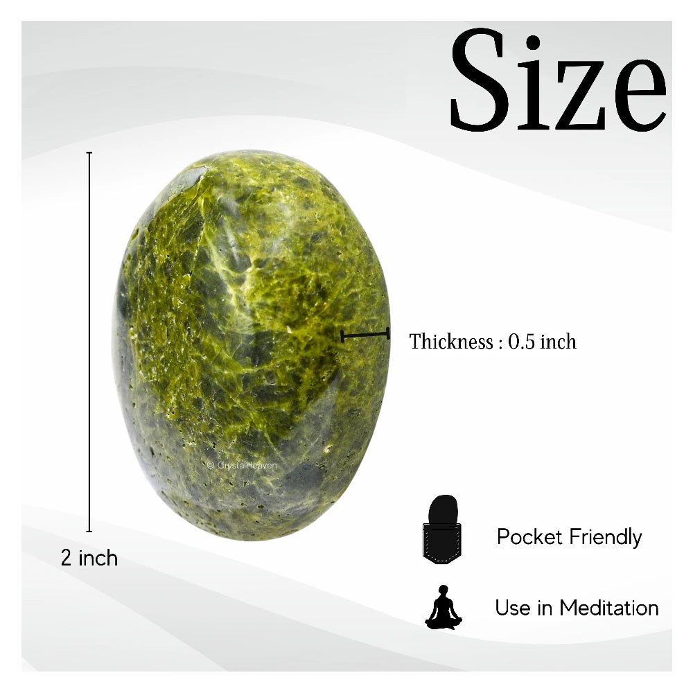 Green Tourmaline In Matrix Palm Stone