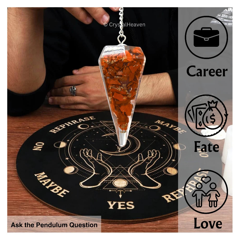Red Jasper Crystal Orgone Pendulum