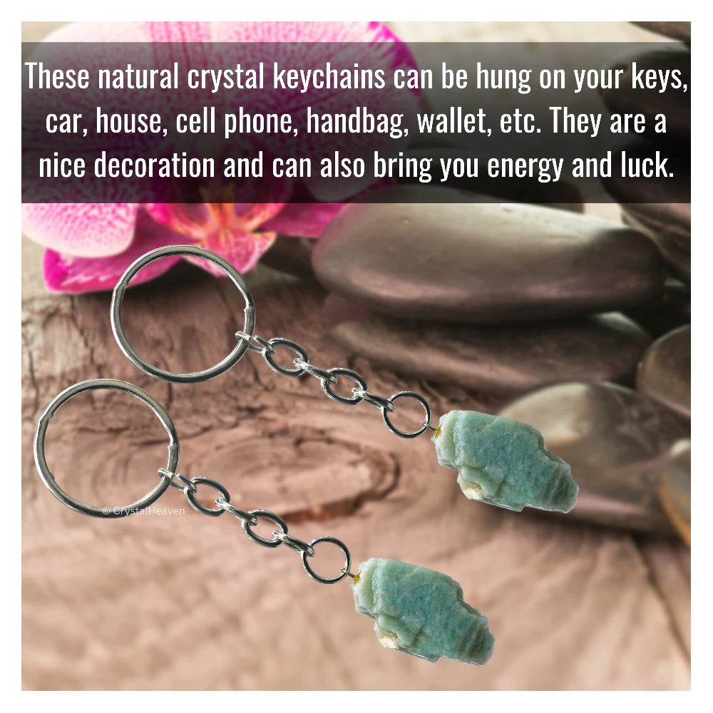 Amazonite Crystal Keychain (Raw)