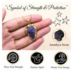 Amethyst Arrow Head Pendant - Gold Plated