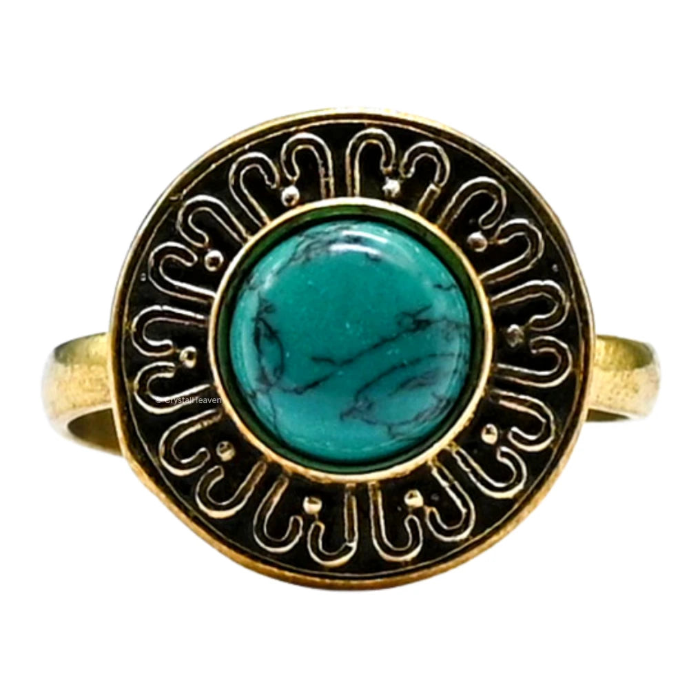 Turquoise Ring (Gold/Round)