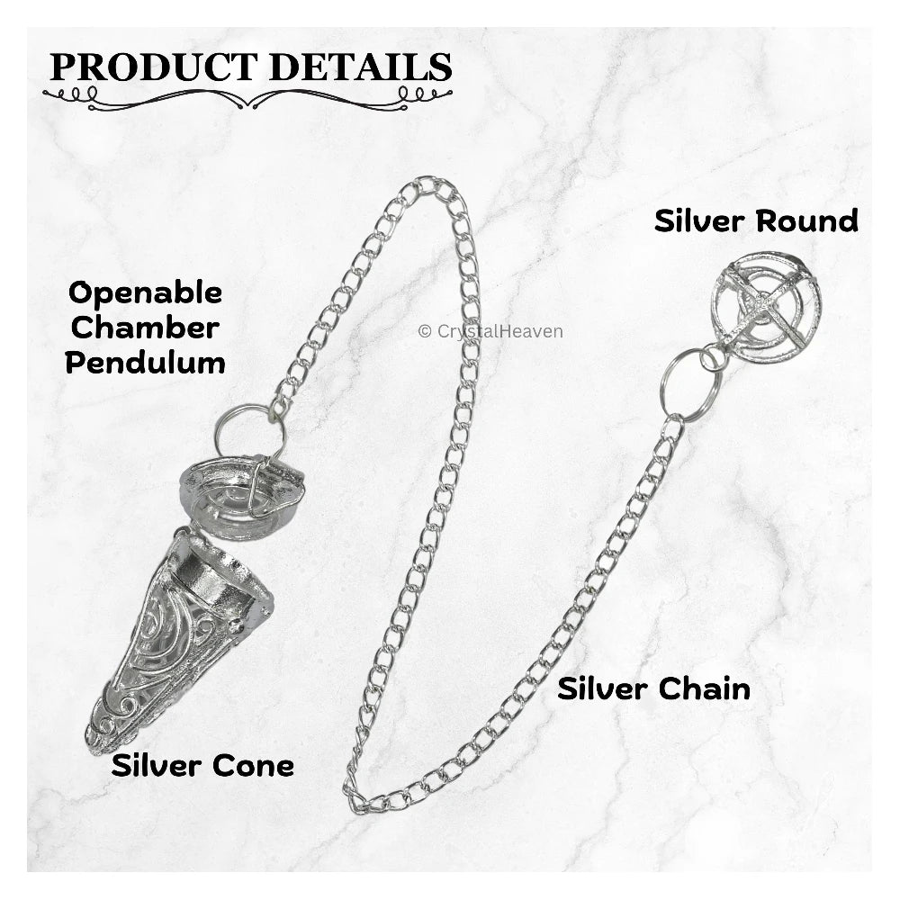 Metal Brass Pendulum - Silver Cone Chamber (MP88)