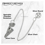 Metal Brass Pendulum - Silver Cone Chamber (MP88)