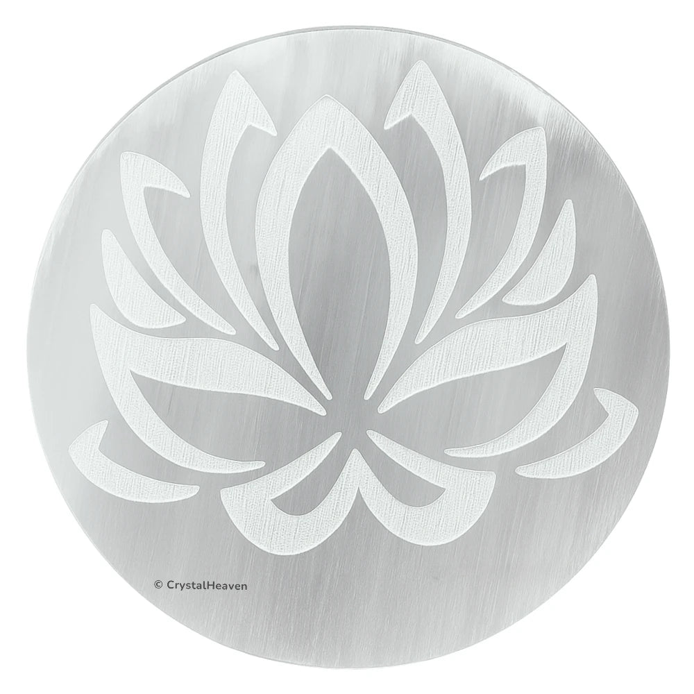 Selenite Charging Plate with Lotus Flower (4 Inch)