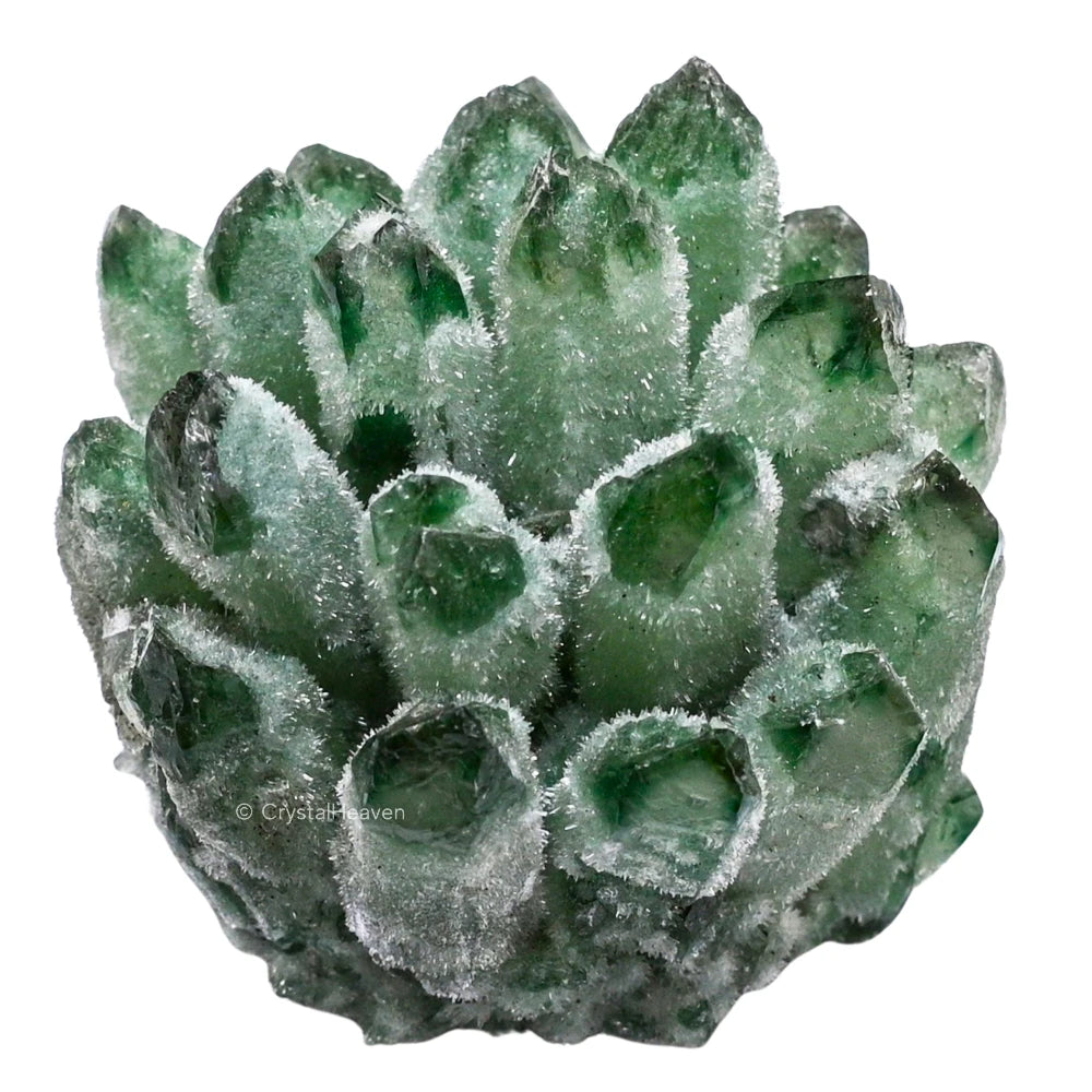 Green Quartz Crystal Cluster Points