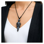 Larvikite Pendulum Pendant Necklace (Macrame)