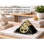 Shungite Orgone Pyramid (Round Tree Of life)