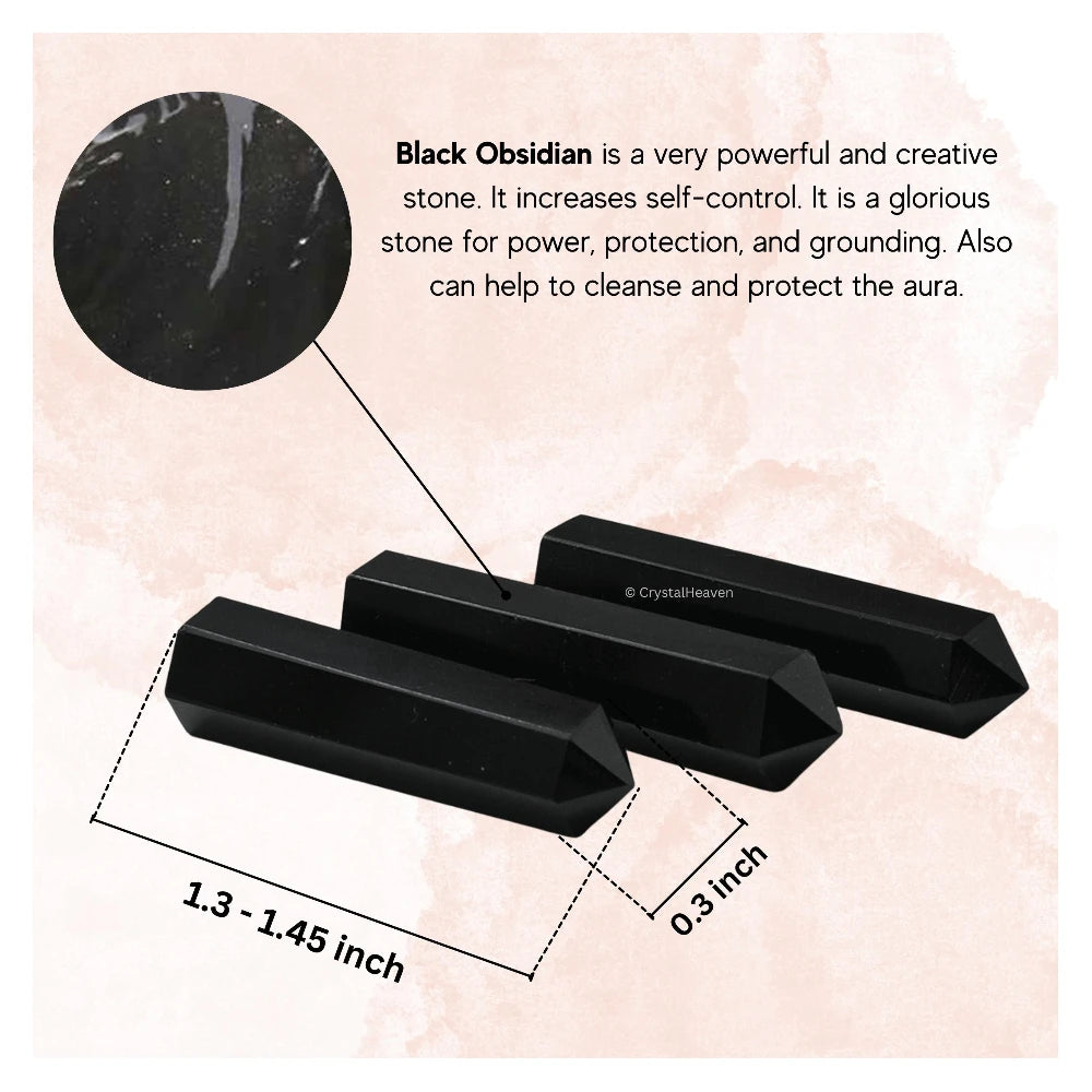 Black Obsidian Pencil Points (Set of 3)