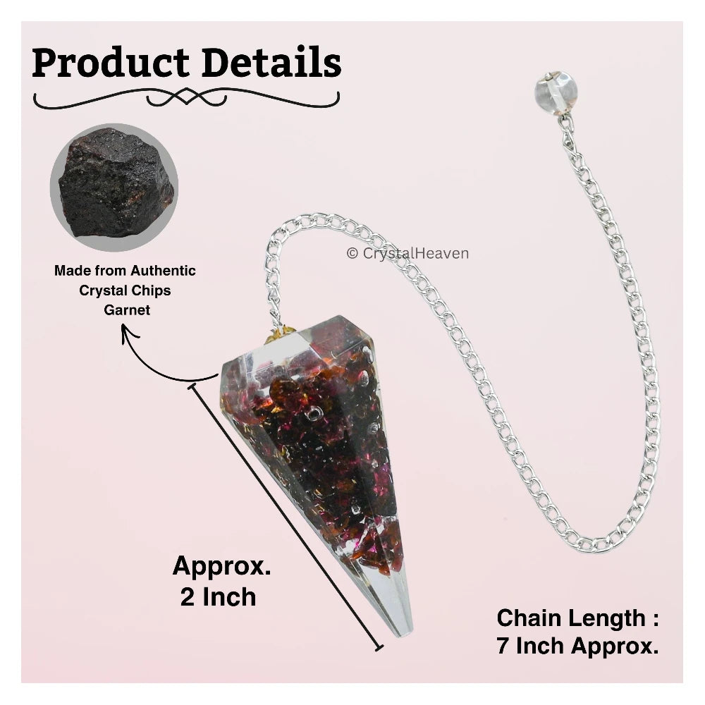 Garnet Crystal Orgone Pendulum