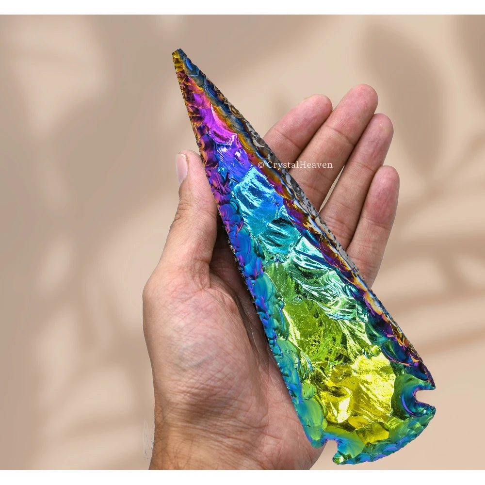 Titanium Aura Quartz Arrowhead - 6" to 7"