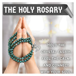 Moss Agate Crystal Tasbih (Silver)