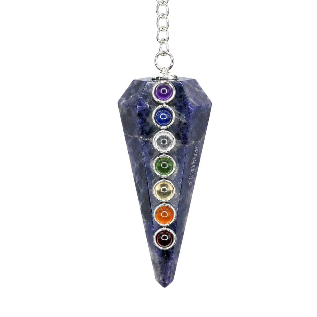 Iolite Pendulum with Chakra Beads