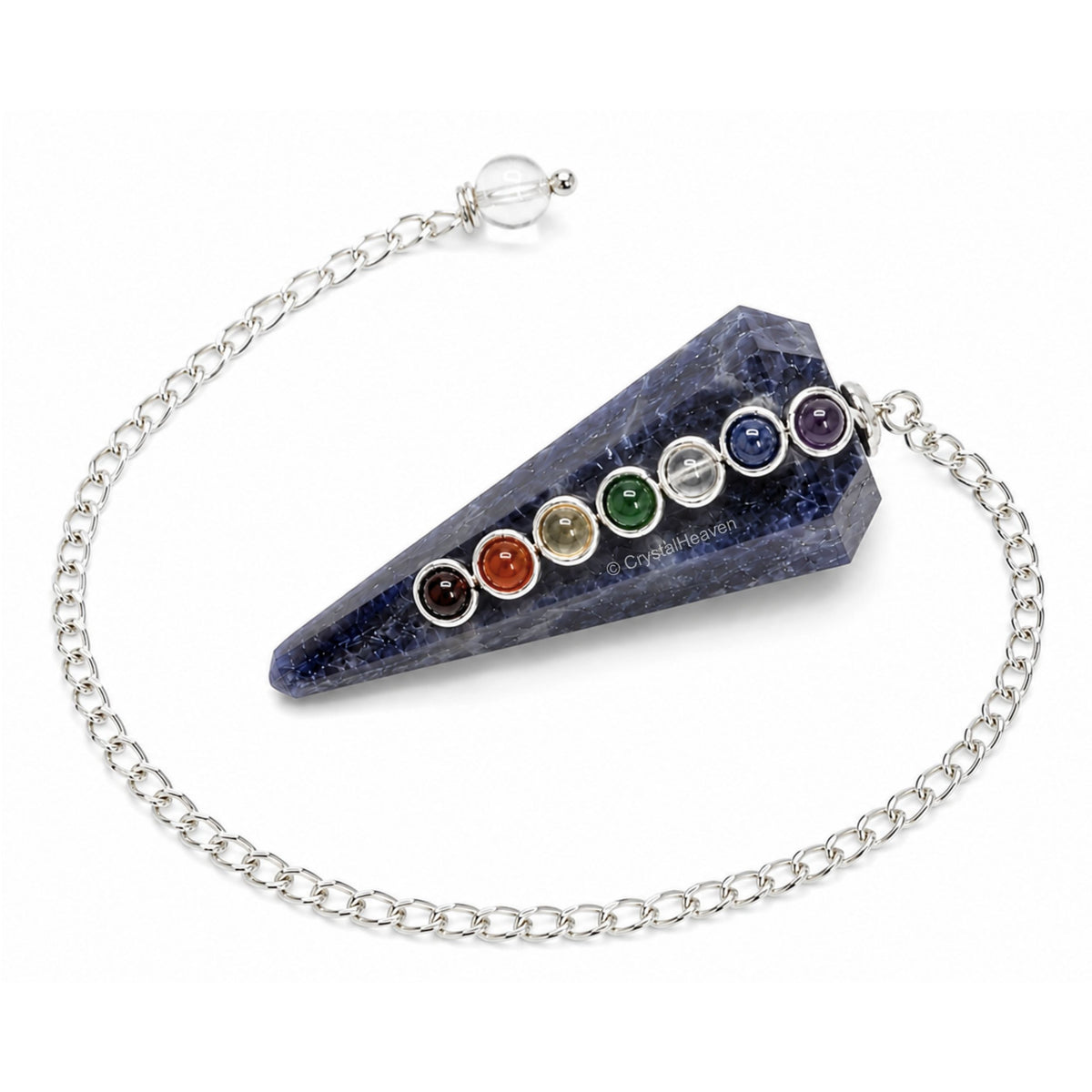 Iolite Pendulum with Chakra Beads