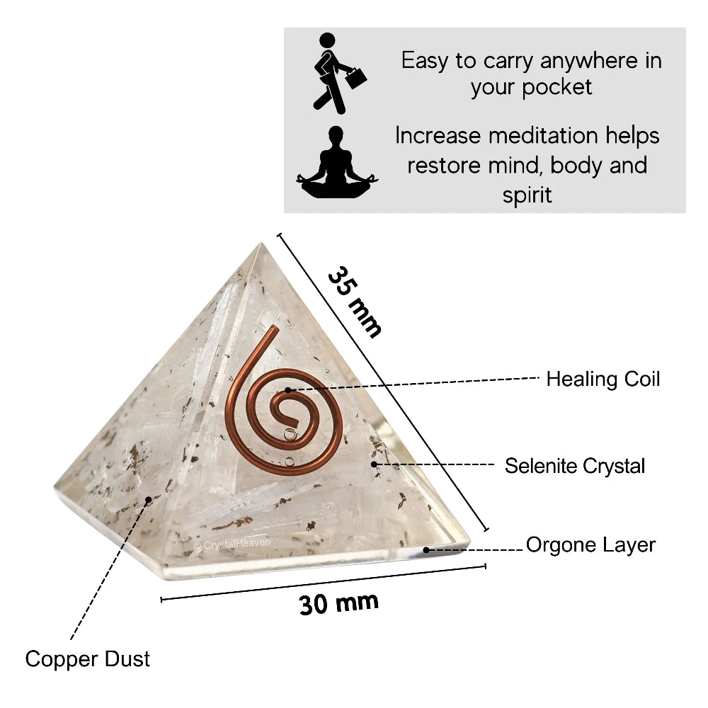 Selenite Orgone Pyramid - 30mm