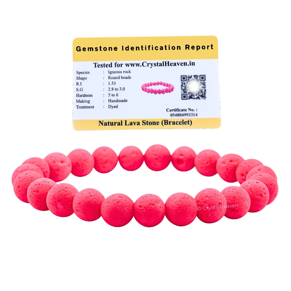 Pink Lava Stone Bracelet (Elastic)