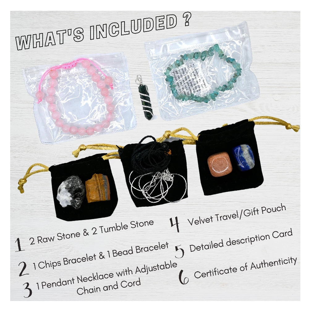 Gemini Healing Crystals and Stones Premium Set