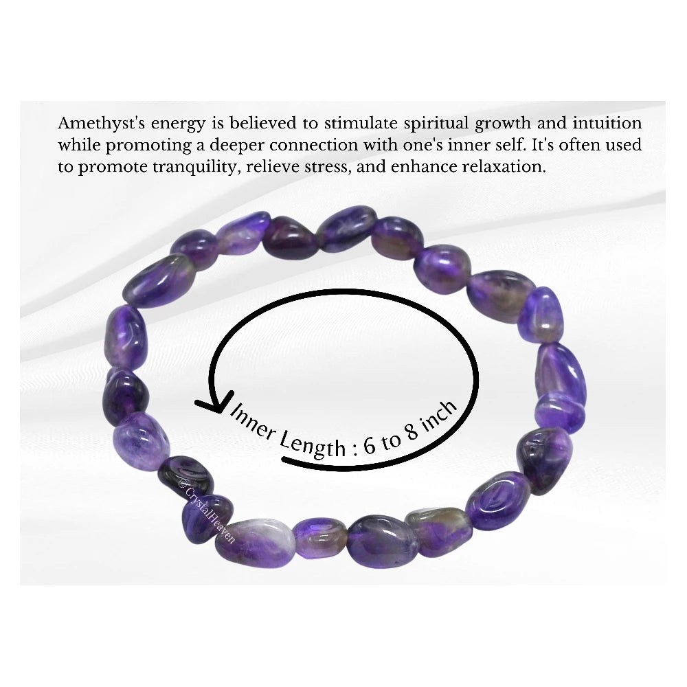 Amethyst Tumbled Bracelet (Elastic)