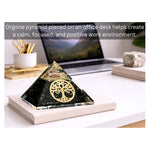 Black Tourmaline Orgone Pyramid (Round tree Of Life)