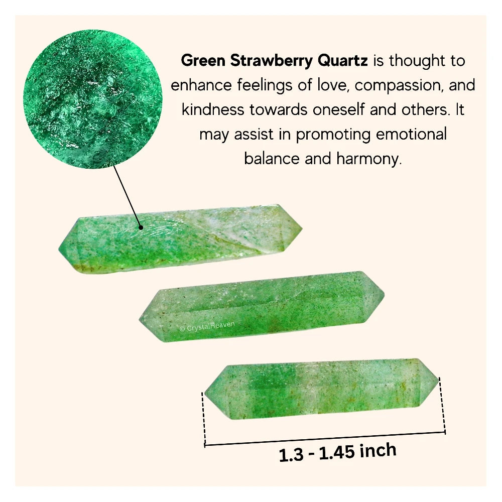 Green Strawberry Quartz Pencil Points (Double Terminated) (Set of 3)
