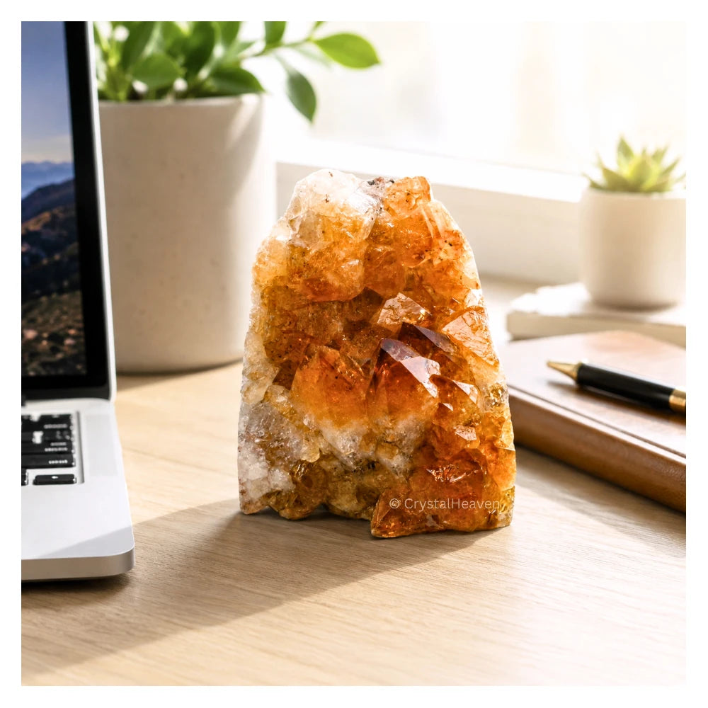 Natural Citrine Cluster Geode (100-200 Gram)
