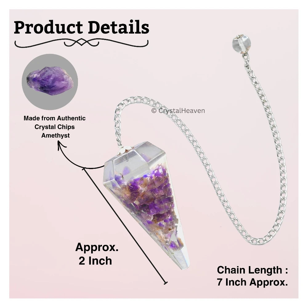 Amethyst Crystal Orgone Pendulum