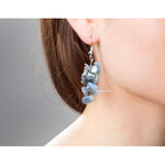 Blue Opal Crystal Earrings (Silver)