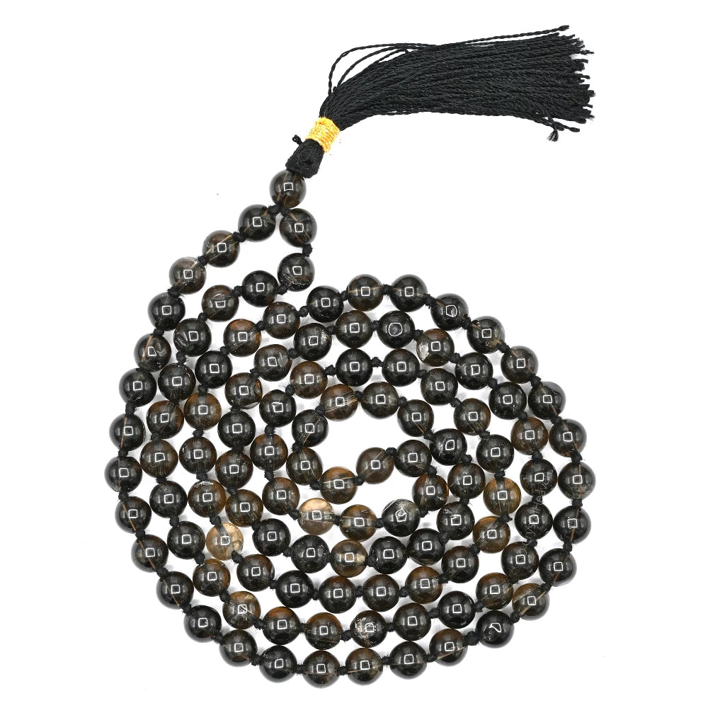 Smoky Quartz Japa Mala (Hand Knotted)