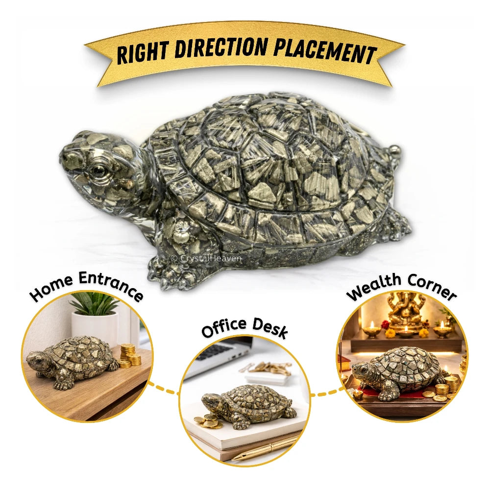 Natural Pyrite Tortoise Kachhua (2.7 Inch)