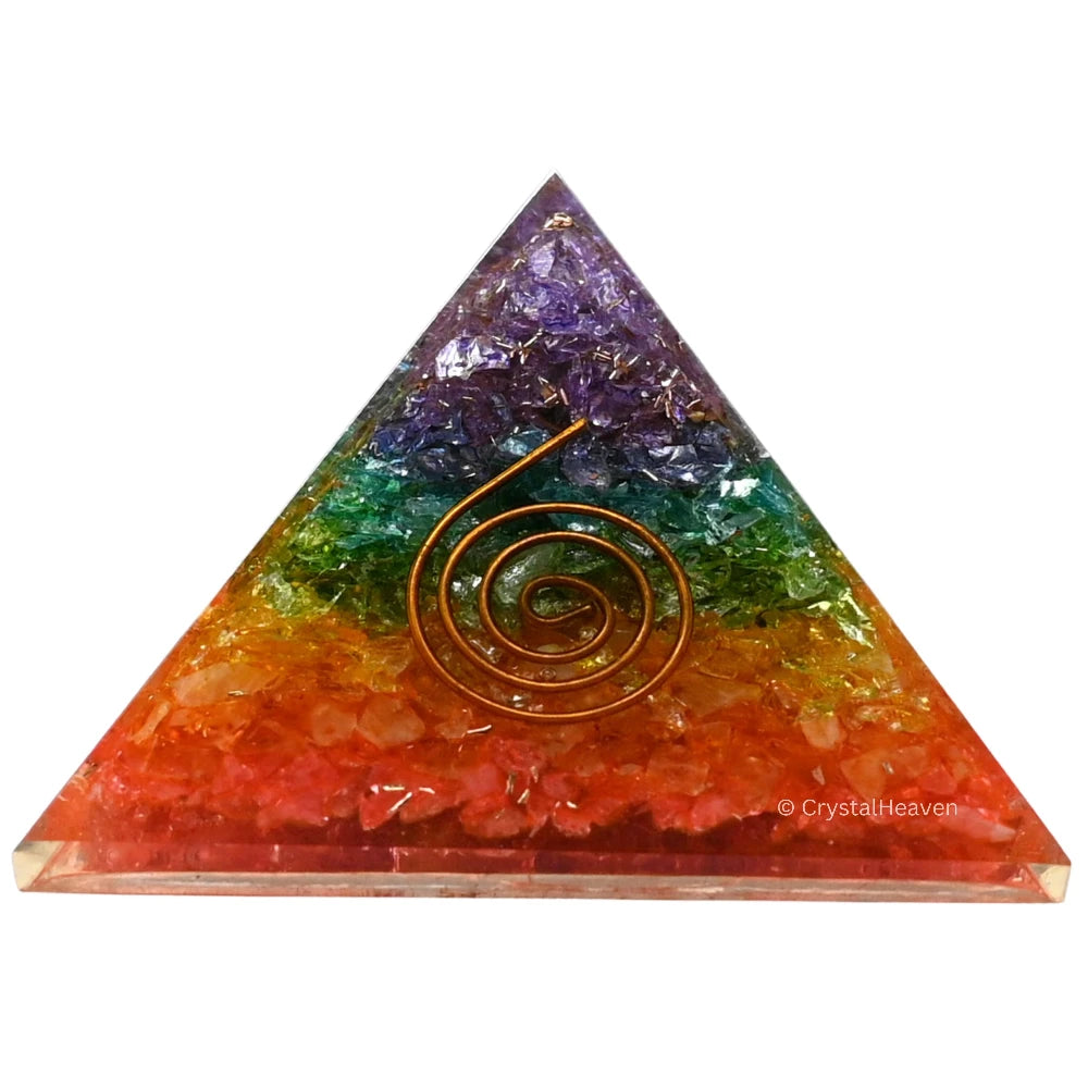 7 Chakra Onyx Orgone Pyramid (Copper Coil)