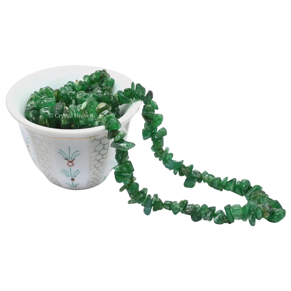 Green Aventurine Chips - Pre Drilled