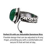 Green Aventurine Onyx Ring (Silver/Oval)