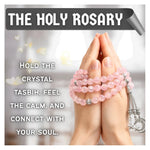 Rose Quartz Crystal Tasbih (Silver)