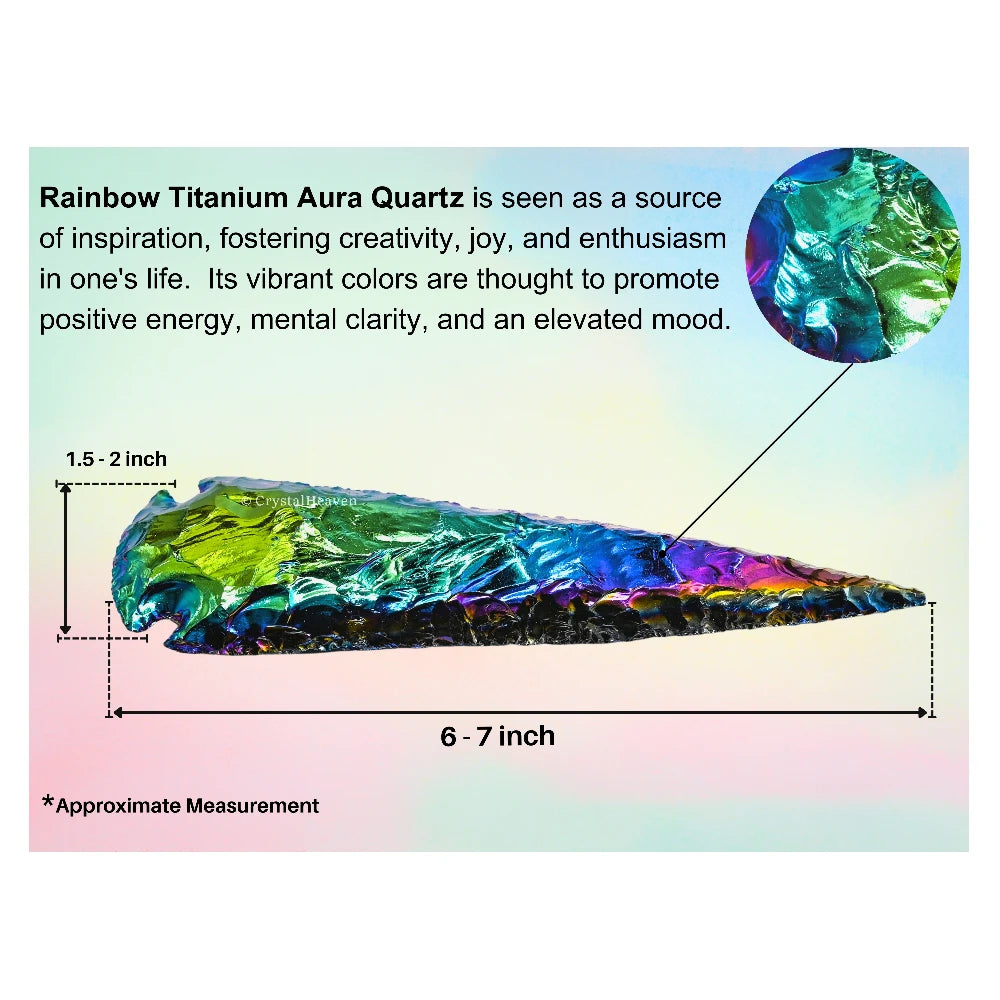 Titanium Aura Quartz Arrowhead - 6" to 7"