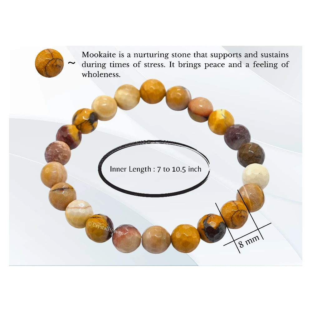 Mookaite Australian Jasper Bracelet (Faceted-Stretchable)